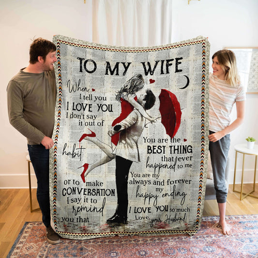 1pc English Letter Blanket, Valentine's Day Gift For Wife, Suitable For Bedroom Covered Blankets, Sofa Blankets, And Travel Blankets