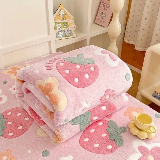 1 piece floral print soft flannel blanket – suitable for use on beds, sofas，suitable for all seasons.